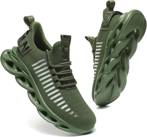 Vista 5 de GSLMOLN - Zapatos de deporte para hombre, transpirables, ultra ligeros, casuales, deportivos, de moda, para gimnasio, sin cordones