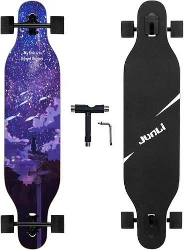 Vista 13 de Junli - Patineta Freeride de 41 pulgadas, para skateboarding, estilo libre y pendientes.