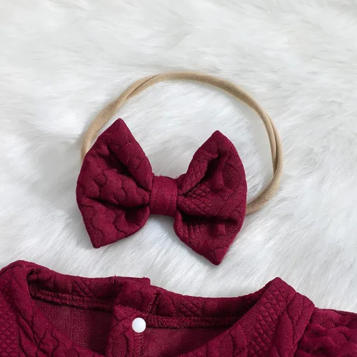 Vista 5 de Vestido de punto para niña, vestido de suéter de manga larga, vestido de otoño e invierno con corbatín