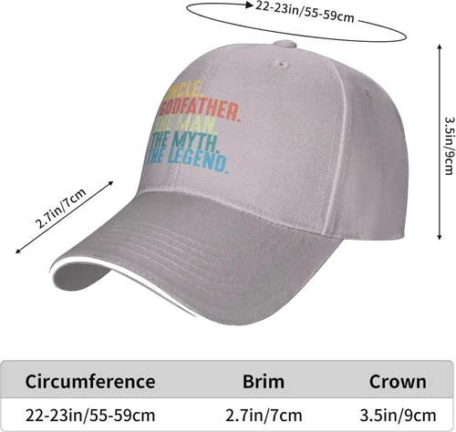 Vista 6 de Godfather The Man The Myth The Legend Men Womens Sandwich Hat Classic Adjustable Trucker Hat Dad Hat Black