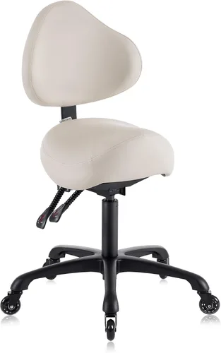 Vista 12 de Silla neumática giratoria con ruedas y respaldo ergonómico para Negro