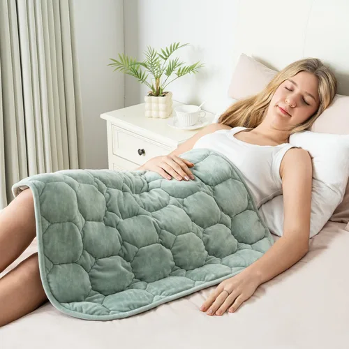 Vista 10 de Wemore Manta ponderada de regazo de 7 libras para adultos, manta pequeña con peso para viajes, calma, relajación, siesta y dormir, almohadilla