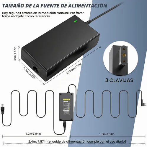 Vista 4 de Cargador Razer Blade 230W 19.5V 11.8A, adaptador de CA de 3 clavijas compatible con Razer Blade 15 Pro 17