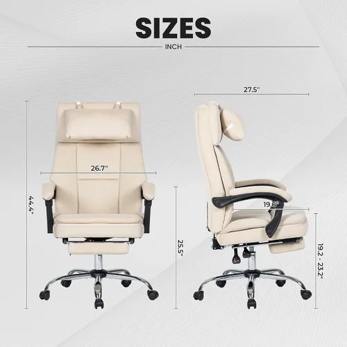Vista 3 de Swivel Computer,Upholstered Velvet Office Chair,Big and Tall Executive Chair with Footrest Removable Headrest,High Back Ergonomic Computer Desk for