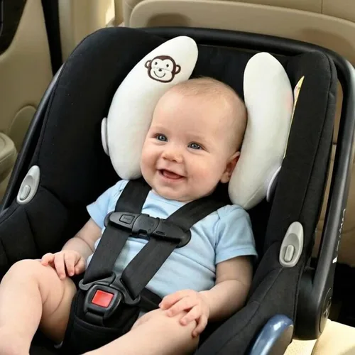 Vista 5 de Almohada de viaje ajustable para bebés, soporte de cabeza portátil