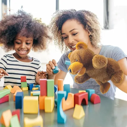 Vista 6 de Marionetas de mano, títeres de oso, marionetas de mano de animales de 10 pulgadas para niños, marioneta de mano para niños pequeños de 1 a 3 años