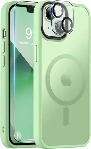 Vista 22 de BossKiss Funda compatible con iPhone 15 Pro, compatible con MagSafe, pantalla y protector de cámara, magnética, translúcida, mate, para mujeres