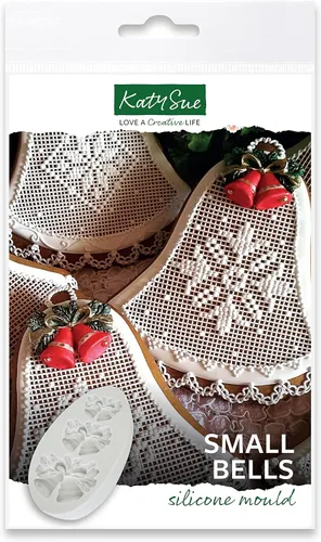 Vista 2 de Molde de silicona Katy Sue Small Bells para decoración de pastel de Navidad y manualidades - Hace 3 tamaños diferentes de racimo de campanas