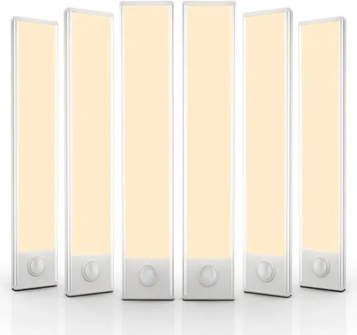 Vista 15 de Paquete de 6 luces inalámbricas para debajo del gabinete, 32 luces LED recargables con sensor de movimiento para interiores, luces magnéticas