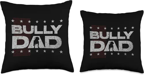 Vista 3 de American Bully or Bully Dad for bully dog Almohada para amantes de los perros Bulldog o American Bully, 16.0 x 16.0 in, multicolor