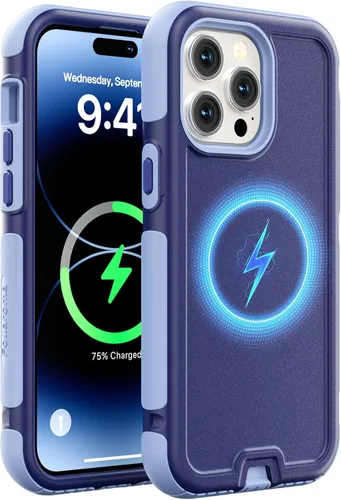 Vista 20 de Follaroma Funda para iPhone 14, compatible con MagSafe, resistente a prueba de golpes, protección anticaídas, cubierta magnética de doble capa