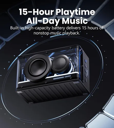 Vista 6 de Edifier Altavoz Bluetooth QD25 Audio de escritorio portátil, sonido dinámico de 25 W (RMS), audio de alta resolución, efectos de luz espléndidos