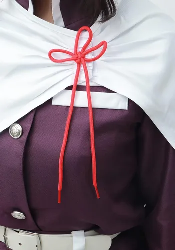 Vista 3 de C-ZOFEK Vestido morado para mujer, disfraz de anime con cuerda blanca y cinturón