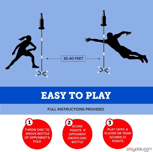 Vista 8 de Play Platoon Bottle Jam - Juego de discos voladores para adolescentes y adultos para jugar al aire libre - Juego de fiesta de patio del 4 de julio