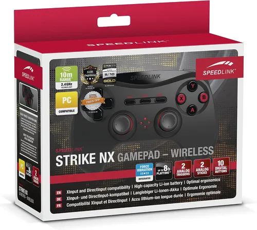 Vista 3 de Speedlink Strike NX - Gamepad inalámbrico para PC, negro (SL-650100-BK)