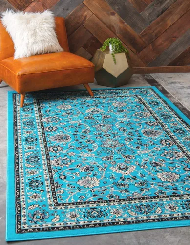 Vista 38 de Unique Loom Sialk Hill Collection - Alfombra de área Washington (6' 1" x 9' Rectángulo Burdeos/Crema)