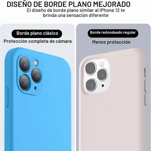 Vista 3 de Vooii Funda compatible con iPhone 11 Pro, silicona líquida mejorada con bordes planos, protección de cámara, forro de microfibra antiarañazos suave