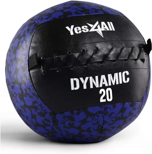 Vista 7 de Yes4All Bola de pared, bola de arena de hierro con peso de cuero suave para ejercicio multifuncional dinámico, 6 libras - 30 libras