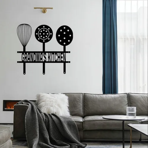 Vista 3 de Letrero de metal personalizado para cocina, letrero de metal de cocina de abuela, letreros de cocina personalizados, regalo del día de la madre