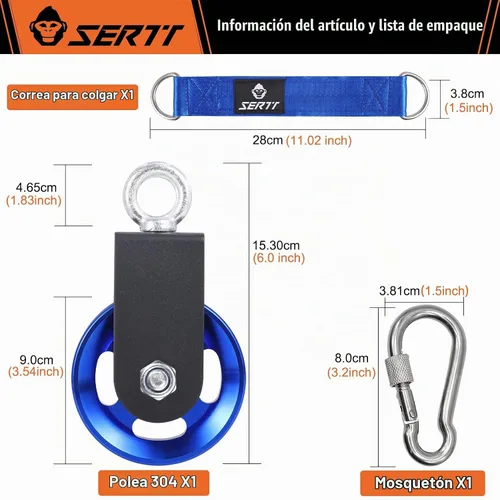 Vista 2 de Rueda de polea de cable para sistema de polea de gimnasio en casa, polea de gimnasio de aleación de aluminio mejorada de 3.543 in para una carga
