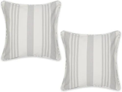 Vista 21 de DII Colección de fundas de almohada, algodón reciclado, cremallera oculta, 18x18, Dobby Plus, blanco roto, 2 piezas