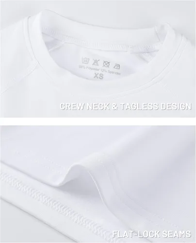 Vista 3 de Runhit Camiseta térmica de compresión para niños y jóvenes, manga larga, forro polar, capa base para fútbol, béisbol, fútbol, baloncesto