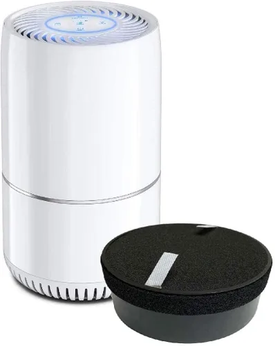 Vista 4 de Nispira True HEPA H13 - Filtro de aire de repuesto compatible con purificador de aire compacto hOmeLabs HME020248N filtración de 3 etapas con luz