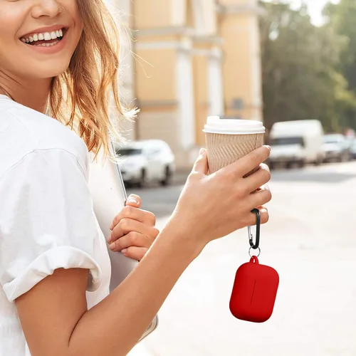 Vista 5 de Lerobo - Funda protectora completa de silicona suave para AirPods Pro 3 Rojo