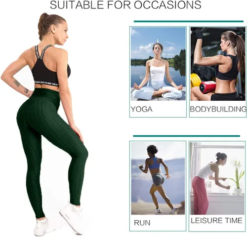 Vista 3 de AIMILIA - Leggings para mujer, levanta glúteos, anti celulitis, cintura alta, pantalones de yoga, entrenamiento, control de abdomen, mallas
