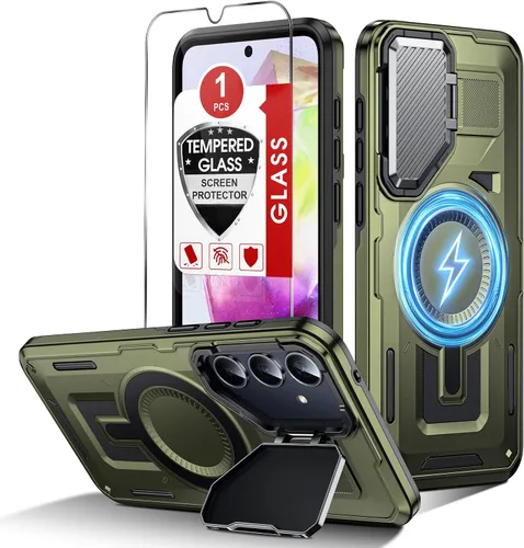 Vista 6 de LeYi Funda para teléfono Galaxy A35-5G: Protector de pantalla Galaxy A35 5G con protector de pantalla de vidrio templado 3PCS