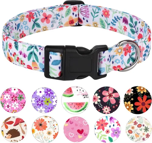 Vista 12 de Collar de perro, collar ajustable para perros pequeños, medianos y grandes, lindo collar de cachorro para perros machos y hembras, bonito diseño