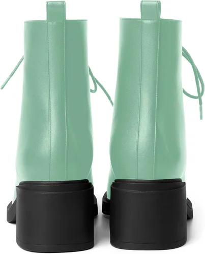 Vista 53 de ROSERWISH Botas altas de tacón bajo y grueso para mujer, con cordones, cómodas, modernas, con puntera redonda, de 2.5 pulgadas