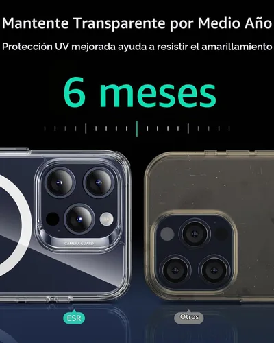 Vista 2 de ESR para iPhone 15 Pro Max, Funda Compatible con MagSafe, Protección de Grado Militar, Resistente al Amarilleo, Parte Posterior Resistente a