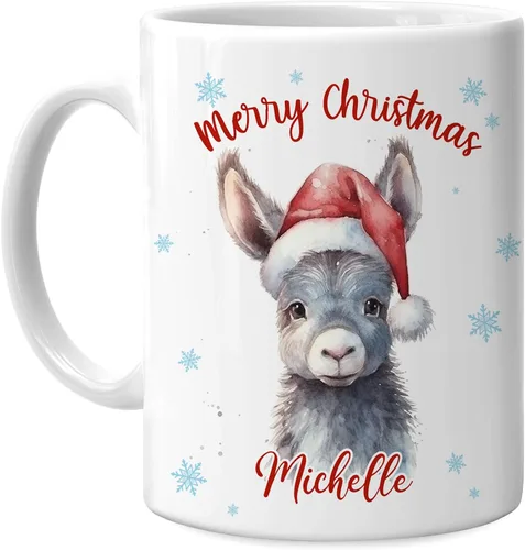 Vista 27 de Hyturtle Regalos personalizados para amantes de los osos – Taza de café de cerámica con nombre personalizado de oso con sombrero de Papá Noel