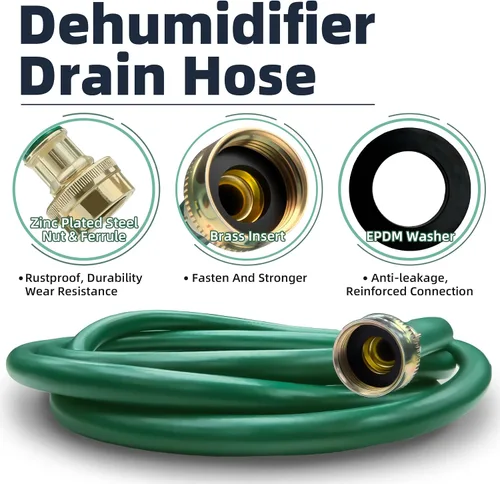 Vista 3 de TT FLEX Manguera de drenaje deshumidificadora a prueba de explosiones – Caucho verde de 5 pies, 3/4 pulgadas FHT, resistente, flexible, resistente a
