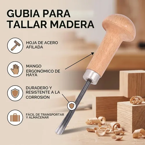 Vista 5 de Juego de cincel y gubia para tallar madera, herramientas manuales compactas para carpintería, escultura y proyectos de manualidades de bricolaje