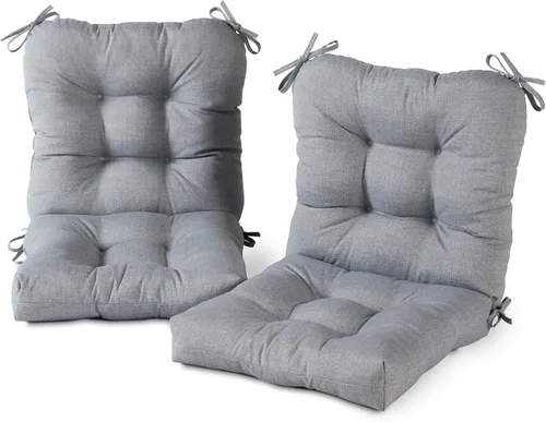 Vista 74 de Cojines para silla de exterior con bisagras, diseño de una sola pieza, cojín reversible para asiento y respaldo de patio con lazos, tela de Aloha