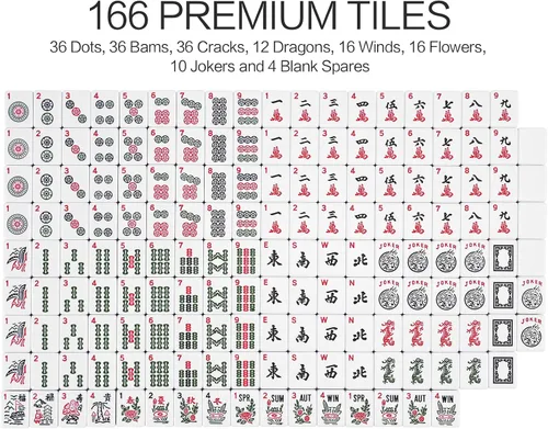 Vista 11 de American Mahjong - Juego de 166 azulejos prémium con 4 empujadores