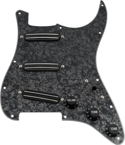 Vista 14 de Musiclily Golpeador ST-SSS básico precableado con mini riel de cerámica Humbucker para guitarra eléctrica Strat Style, 3 capas blanco envejecido
