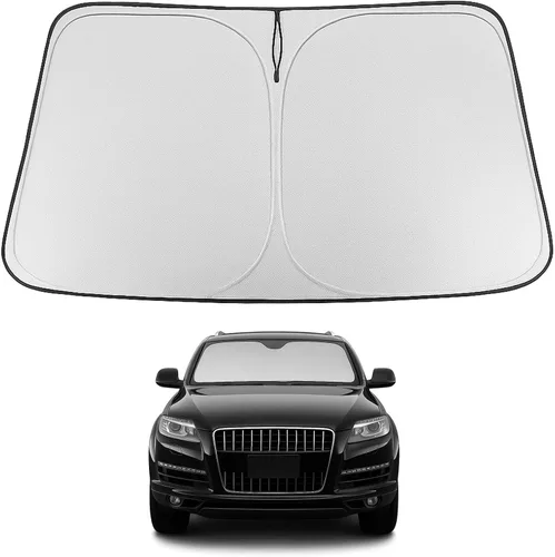 Vista 234 de Proadsy Parasol para parabrisas Rivian R1S 2022-2025 2026 de 4 capas plegable, protector de parasol frontal que bloquea los rayos UV, mantiene