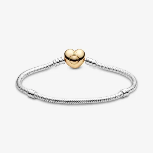 Vista 2 de PANDORA Moments Heart Clasp Snake Chain Bracelet