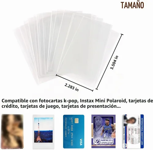 Vista 2 de 300 piezas de fundas para tarjetas fotográficas Kpop, fundas para tarjetas PVC y libres de ácido para tarjetas de intercambio estándar Kpop