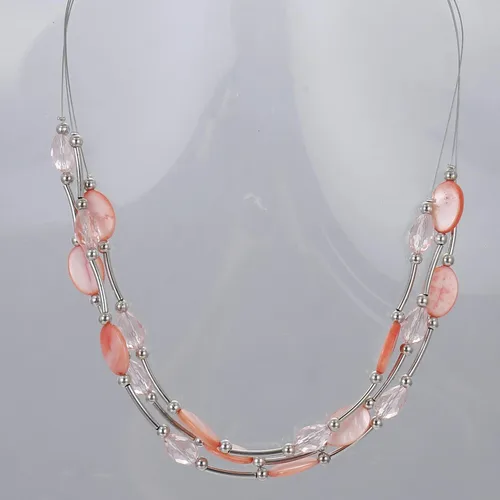Vista 2 de Collar a capas con cristal para mujer, gargantilla con cadena de plata gruesa, regalo de cumpleaños para mujer