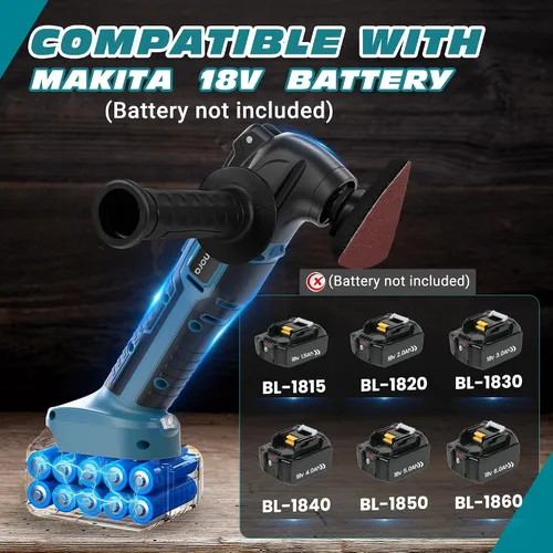 Vista 5 de Herramienta multifuncional oscilante inalámbrica compatible con batería de 18V de Makita (batería no incluida), herramienta oscilante inalámbrica