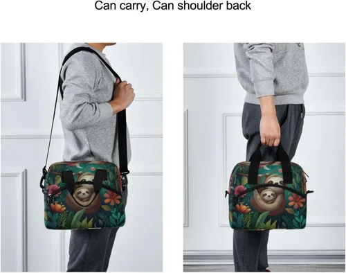 Vista 6 de Blueangle Lindas bolsas de almuerzo de perezosos para mujeres y hombres, bolsa de almuerzo, lonchera térmica resistente al agua, bolsa de almuerzo