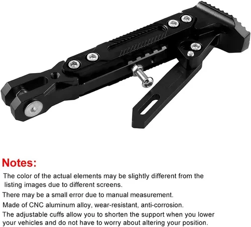 Vista 7 de Pata de Cabra de Motocicleta Soporte de Trípode Ajustable Universal de Aluminio Motor Scooter Soporte Lateral de Pie Modificado Accesorios