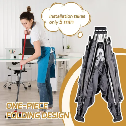 Vista 2 de Corralito plegable para bebés, corralito de juego extra grande para bebés y niños pequeños, patio de juegos portátil de seguridad para niños en Gris