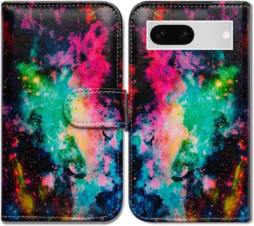 Vista 19 de Bcov Funda para Pixel 7a, diseño de pájaro negro de cuero verde con tapa para teléfono con ranura para tarjetas, soporte para Google Pixel 7a
