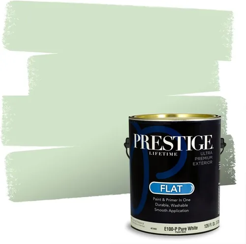 Vista 168 de PRESTIGE Pintura exterior e imprimación en uno, aloe, plano, 1 galón