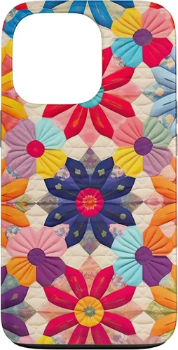 Vista 10 de Quilting Flower Blooms Quilt Pattern Case for iPhone 17